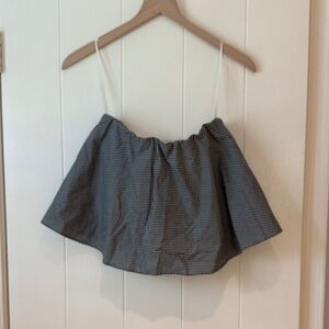 Aritzia Babaton Black and White Gingham Crop Top